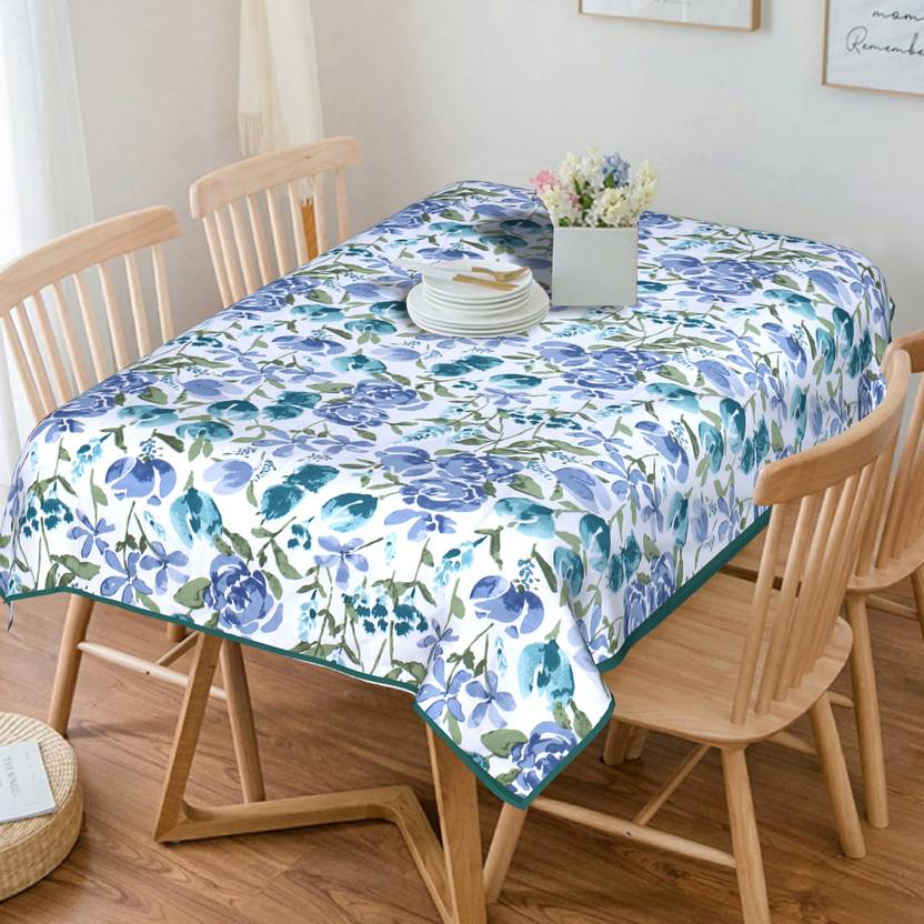 INDHOME LIFE Cotton 6 Seater Floral Table Cover