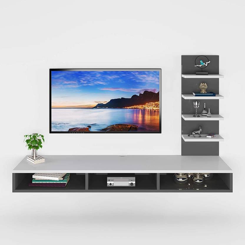 Furnifry Wooden Wall Mounted TV Entertainment Unit/TV Stand/TV