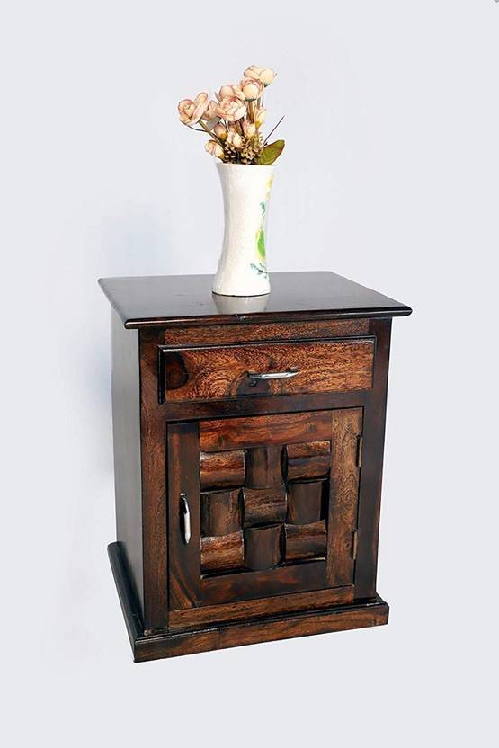 Cherry Wood Rosewood (Sheesham) Solid Wood Bedside Table Price in India
