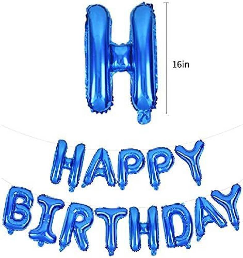 Flipkart.com | HIGH SHINE Solid blue Happy Birthday foil Banner, 16 ...