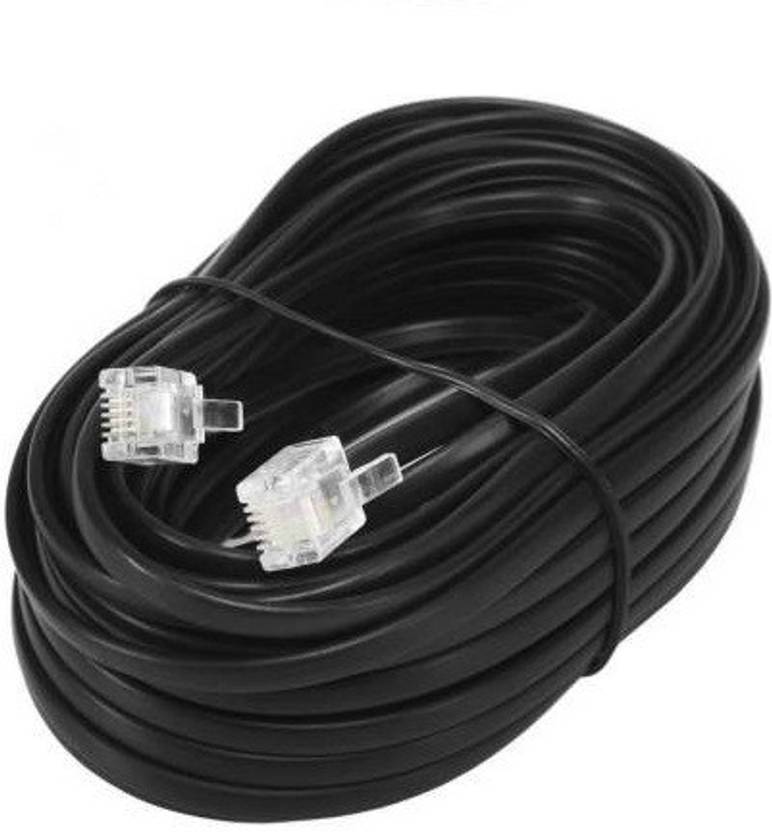 SKIRE Cable 10 m (Pack of 1) 10 Meter Telephone Wire RJ11 2