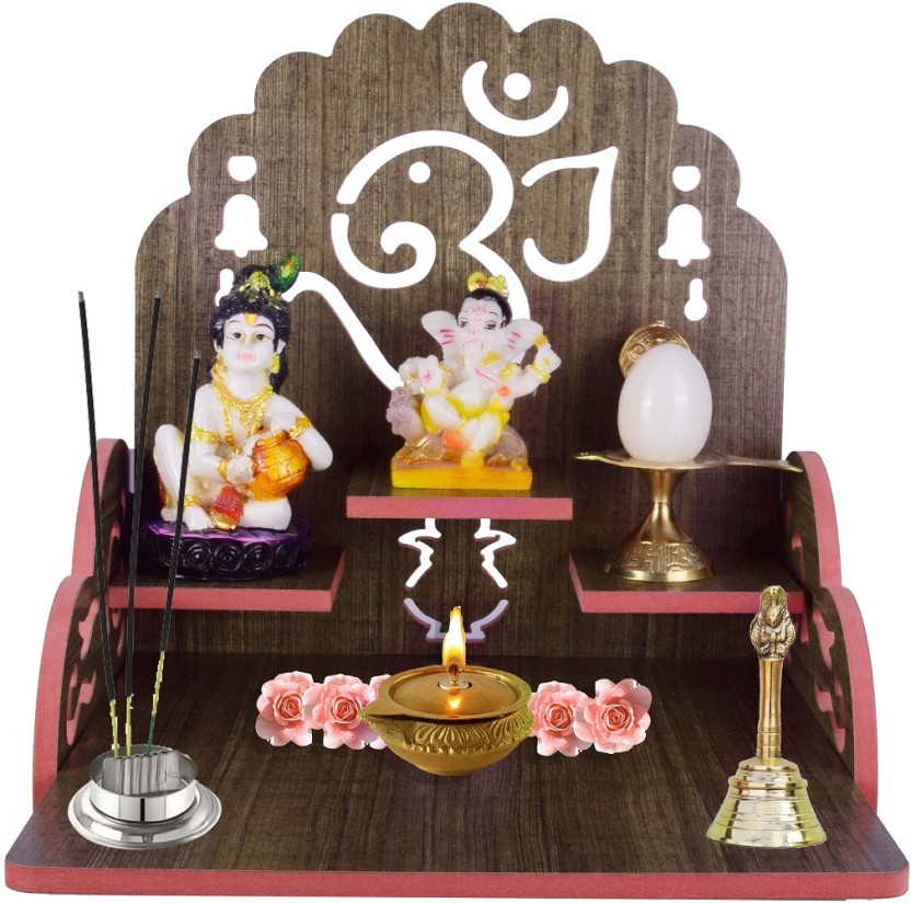 YIXT Art And Craft Wooden Temple Beautiful Plywood Mandir Pooja Room ...