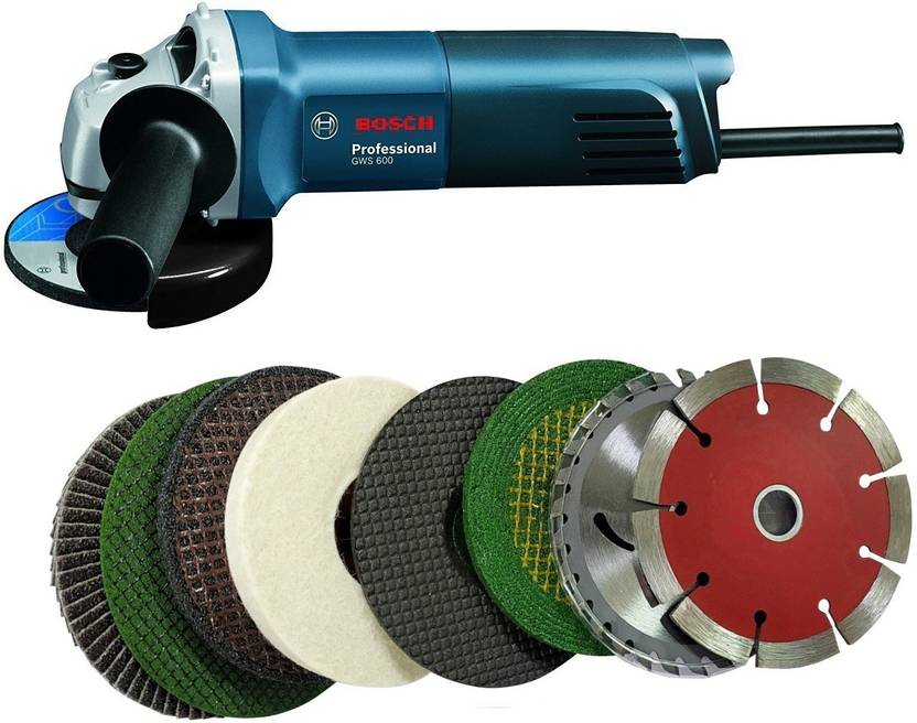 BOSCH GWS 600 grinder with 8 high quality 4inch wheels for cutting