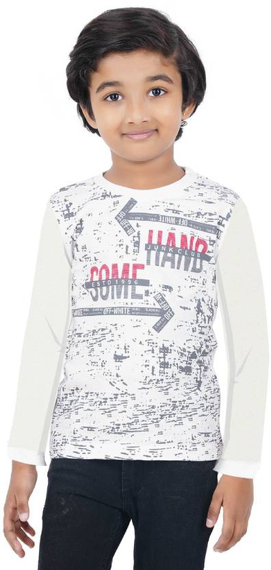 CHECKERSBAY Boys Typography, Printed Cotton Blend Regular T Shirt
