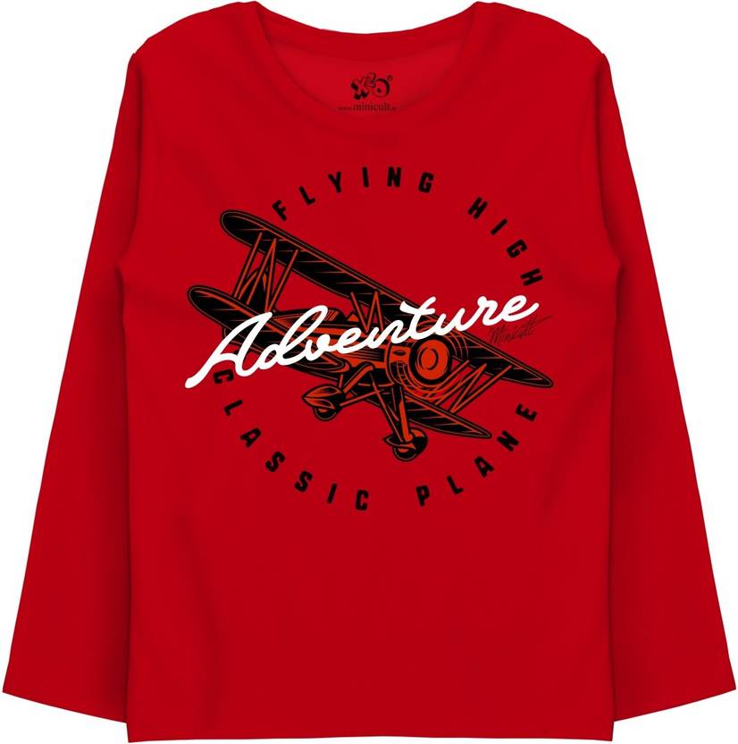 minicult Boys Printed Cotton Blend Regular T Shirt