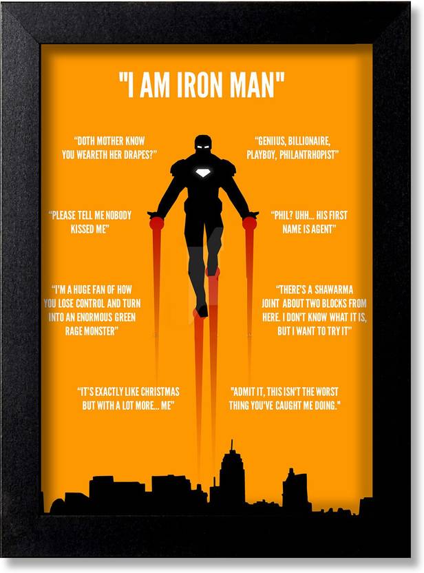 Blue Nexus iron man Avenger Superhero Wall Poster with Wall Frame Wall Stickers Room Art Poster FBNWPC359 Digital Reprint 12 inch x 9 inch Painting