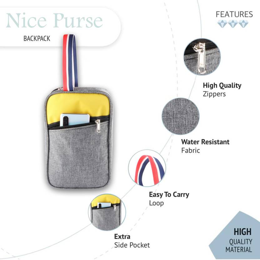 Nice Purse Men Grey/Yellow Travel Shaving Kit & Bag