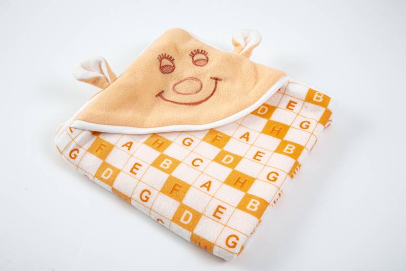 BABY ZONE Printed Single Hooded Baby Blanket for  AC Room