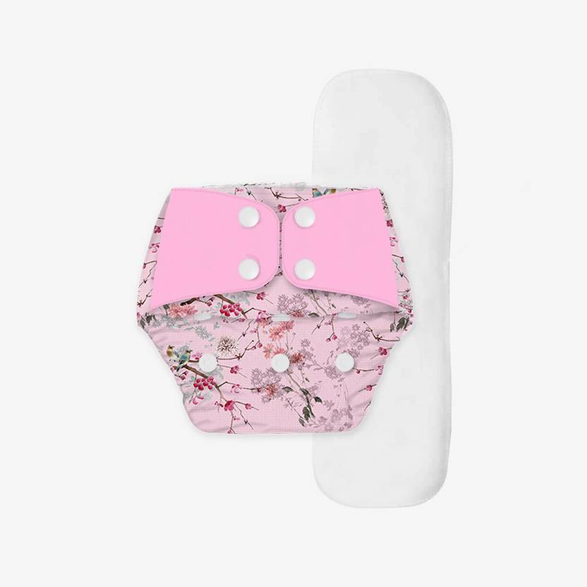 SNUGKINS Regular Diaper- Freesize Reusable, Waterproof & Washable Cloth Diapers for day time use. Contains 1 Pocket Diaper and 1 Wet-Free Microfiber Terry Soaker (Fits babies 5-17kgs) US Certified Product - Blooming Dale