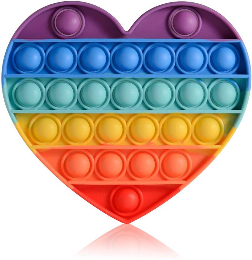 ASHOOJATEX Push Pop Bubble Sensory Fidget Autism Special Needs Silicone popit (heart )