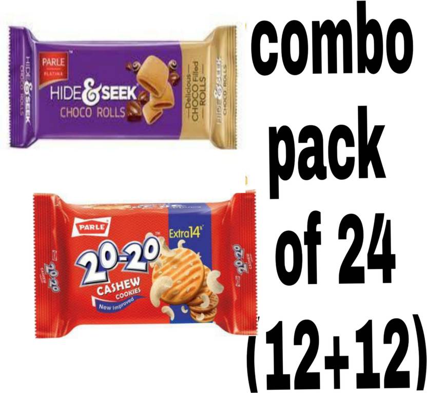 PARLE hide and seek chocoroll 12 pkt and 2020 biscuit 12 pkt Plain