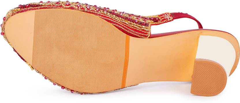 Women Maroon Heels Sandal