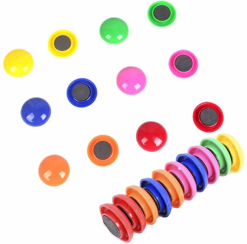 THR3E STROKES 60 Pieces Assorted Whiteboard Round Button Fridge