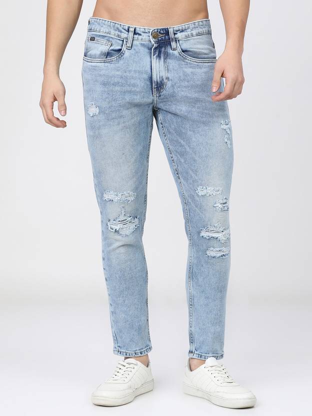 HIGHLANDER Men Tapered Fit Mid Rise Light Blue Jeans