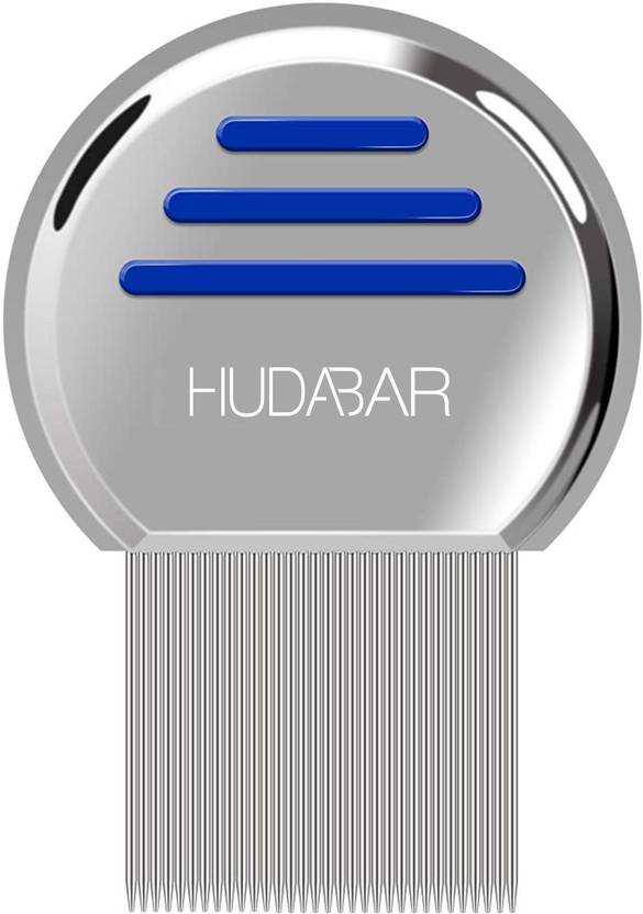 HUDABAR Lice Comb Nit Hair Rid Headlice Superdensity Stainless Steel Metal Teeth Remove Nits Brush (1 pc)