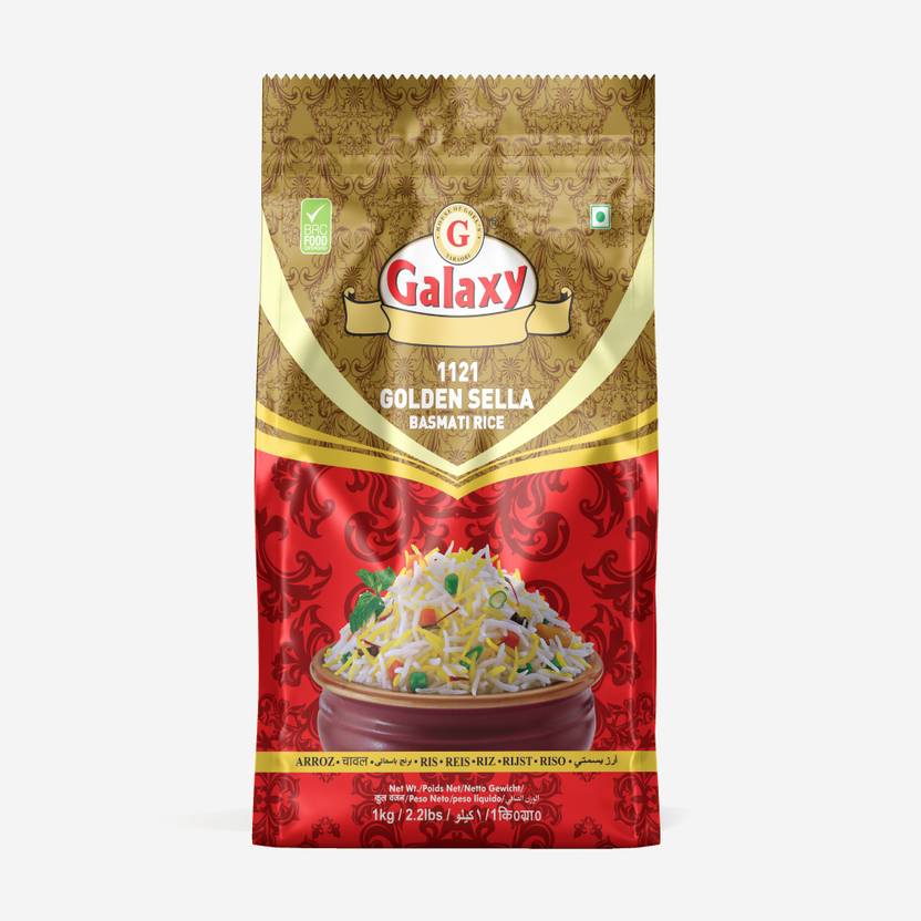 GALAXY 1121 Golden Sella 1 KG Basmati Rice (Long Grain) Price in India
