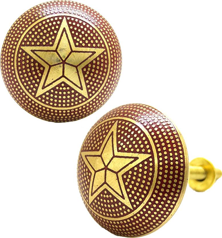 BUCKLER Avenger-B-17-Brass Maroon Gold Pull Knobs Brass Cabinet/Drawer Handle