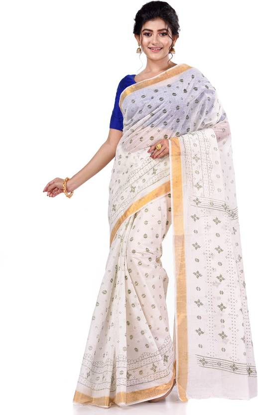 TANTLOOM Printed Handloom Handloom Pure Cotton Saree