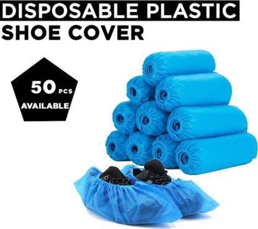 MasterShip The Runway Shoe 50 Pcs (Polypropylene) Sky Blue Toes Shoe Cover Plastic BLUE Boots Shoe Cover, High Ankle Shoe Cover, Flat Shoe Cover