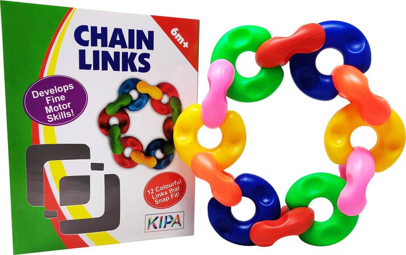 Parteet Chain Links Plugging Toys for Kids & Toddler 12 Colourful