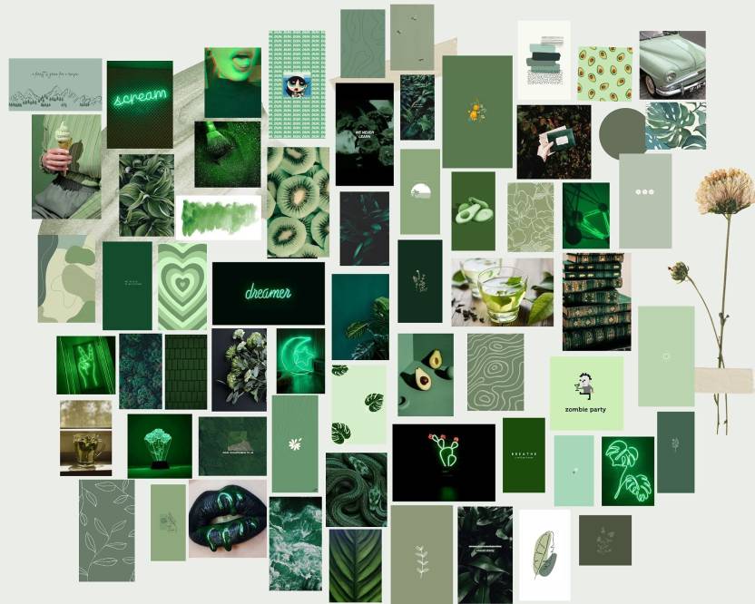 Green Aesthetic for Wall Collage 50+5PCS Photographic Paper ...