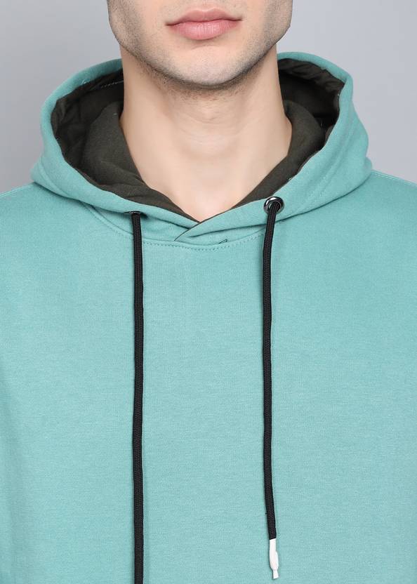 Men Full Sleeve Solid Hooded Sweatshirt