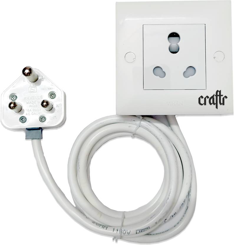 Lucknow Crafts Extension Board With Havells REO 16 Amp Socket & 16 Amp