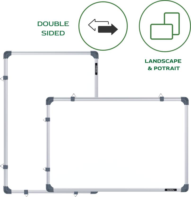 goshu regular steel magnetic whiteboard office home school lightweight aluminium frame 2x3 feet white board