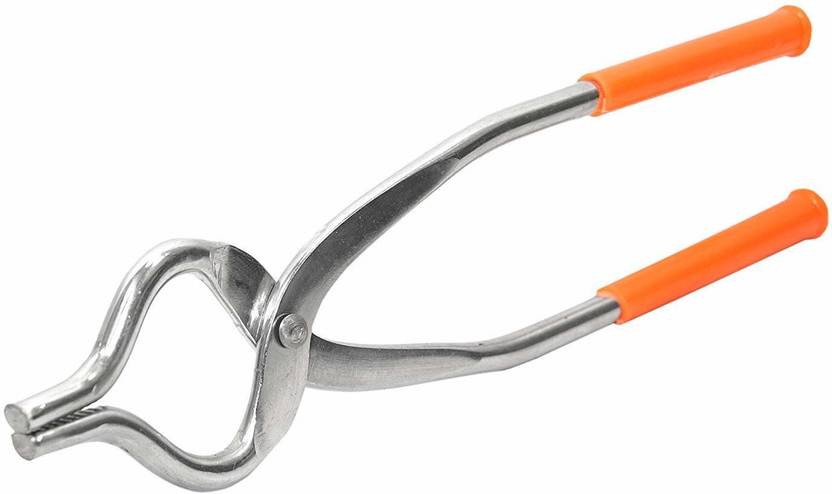 TULMAN Stainless Steel Easy Grip Sansi/Sandasi/Pakkad /Chimta/Kitchen Pincer Utensil Holder, 25 cm Utility Pakkad