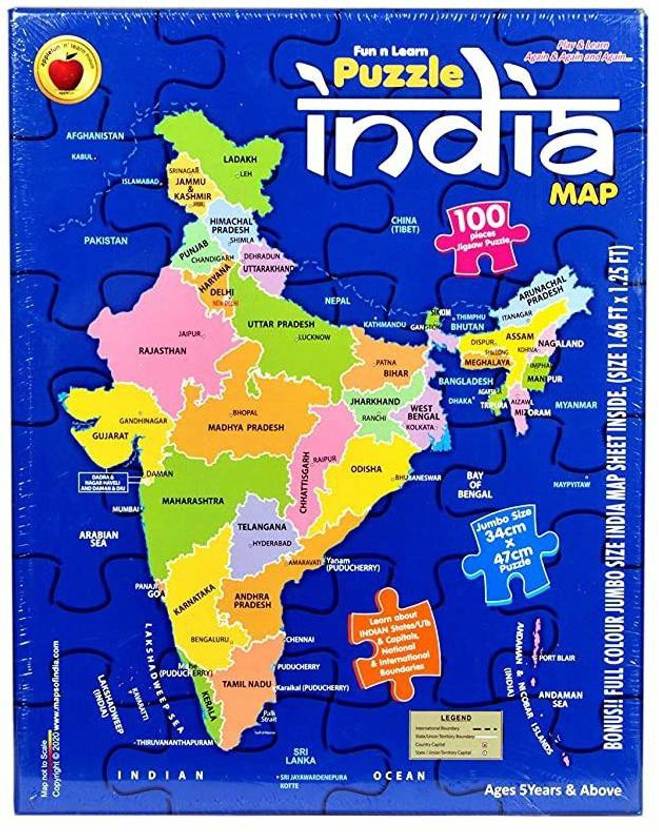 Onekbhalo India Map Puzzle100 Pieces Educational Game Learn with