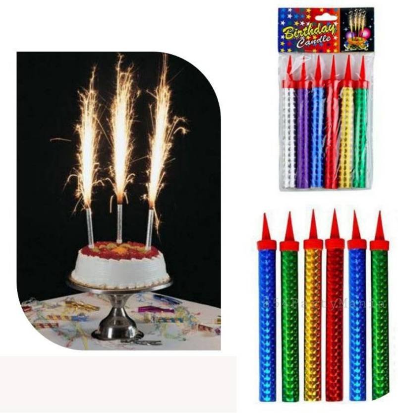 Devansh enterprises Cake Sparkle Candle(pack Of 6) Candle