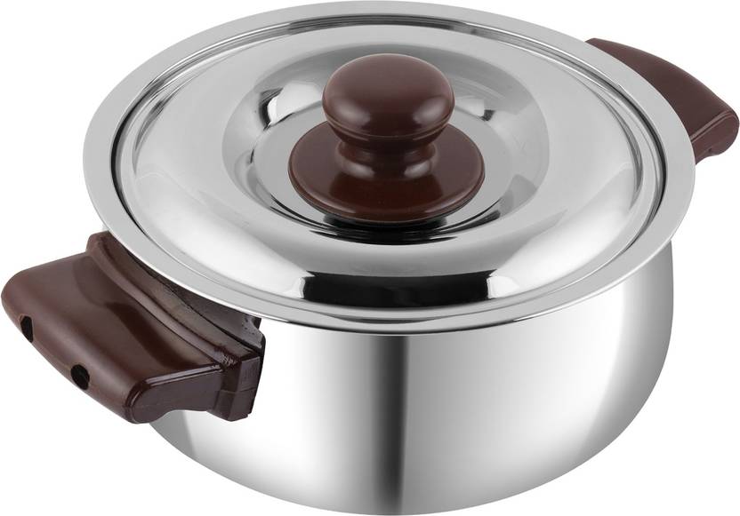 Kraft Stainless Steel Belly Shape Roti Casserole/Chappati Box with Lid ...