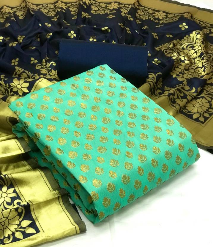 VredeVogel Cotton Silk Self Design Salwar Suit Material