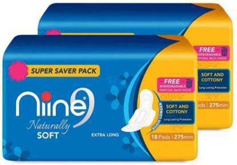 nine nine Naturally Super Saver Pack Soft Sanitary Napkins Extra Long