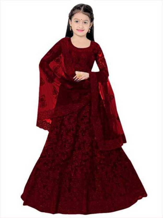 SHYAMALI FASHION Girls Lehenga Choli Party Wear Embroidered Lehenga, Choli and Dupatta Set