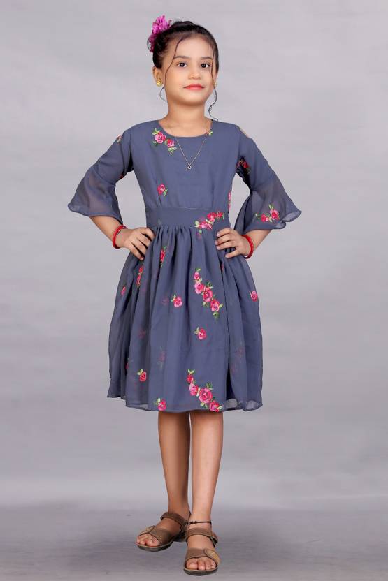 Apnisha Girls Midi/Knee Length Casual Dress