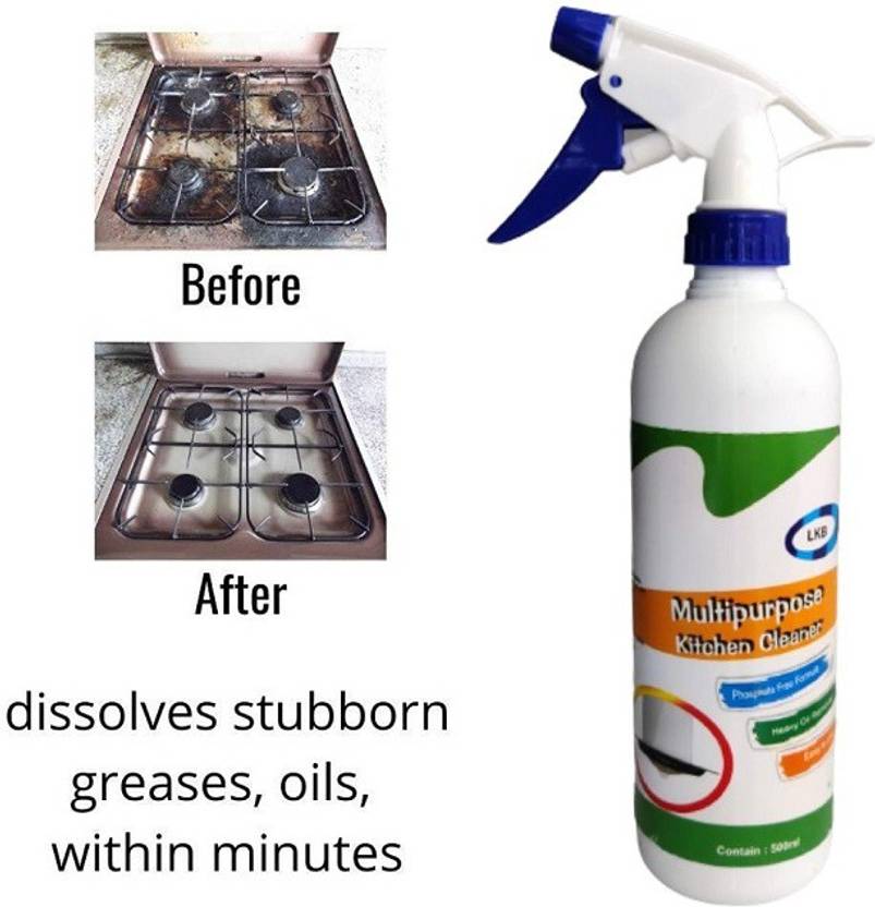 BHAUTIKSALES Kitchen Oil & Grease Stain Remover| Kitchen Cleaner WITH BRUSH Kitchen Cleaner