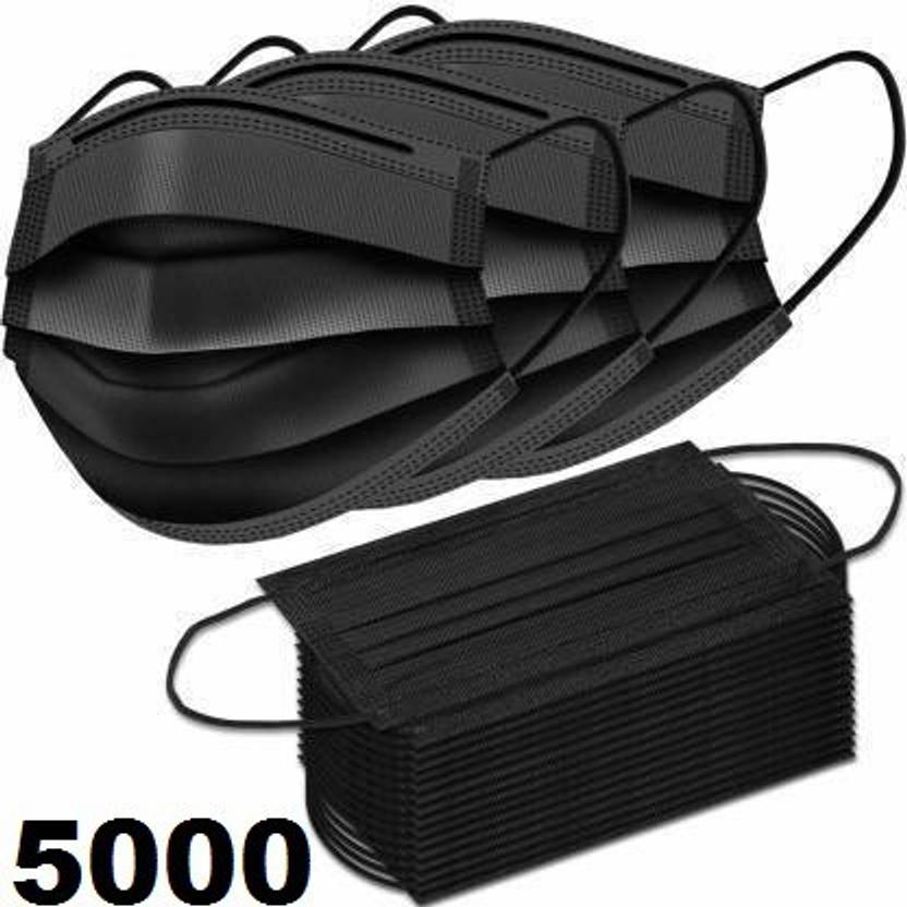 Privine 3ply mask black Surgical Mask With Melt Blown Fabric Layer