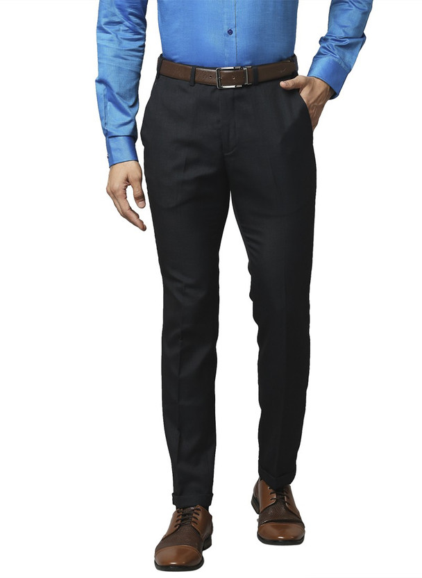 PARK AVENUE Slim Fit Men Blue Trousers 