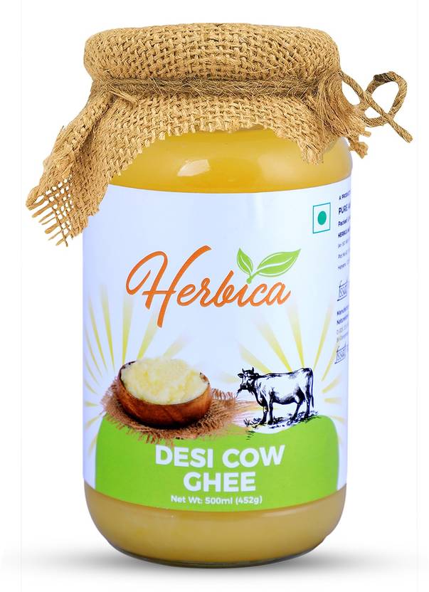 Herbica Desi Cow Ghee 100 Pure and natural Ghee 500 ml Glass Bottle