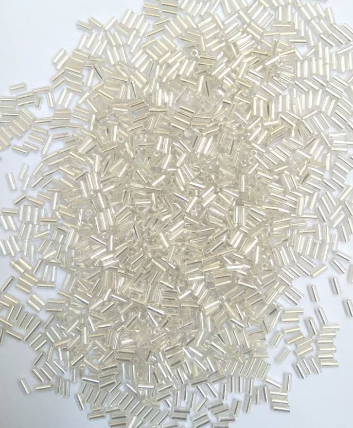 Atifa 6MM White Glass pipe cut beads for embroidery,craft, decoration and jewellery making[100 gram]