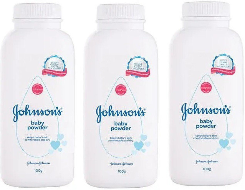 JOHNSON'S Baby Powder (100gmx3=300gm), Keeps Baby's Skin