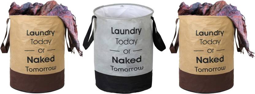 Tiarakrafts 45 L Grey, Beige, Brown, Black Laundry Bag