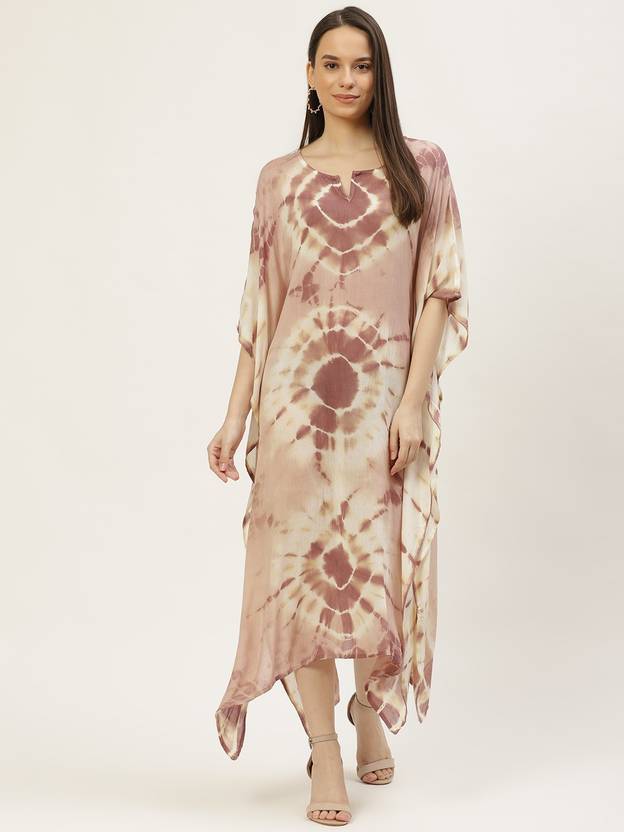maaesa Women Kaftan Brown Midi/Calf Length Dress