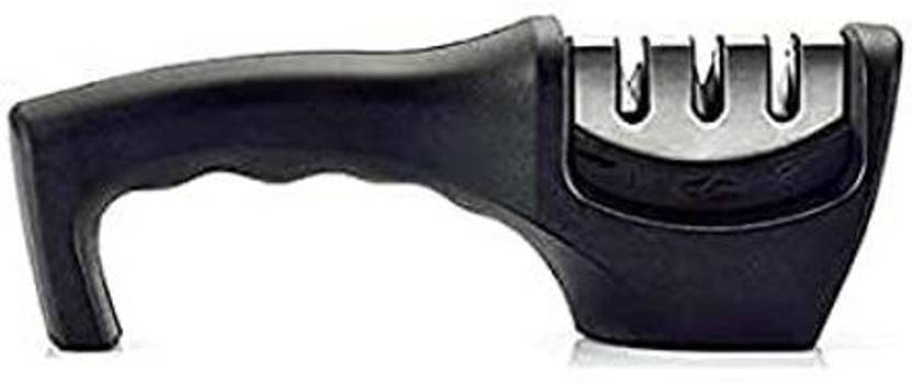 Adiohub Manual 3 Stage Knife Sharpener for Kitchen | Advanced 3 Stage Knives Sharpening Tool for Steel Knives | Knife Sharpener Rod for Kitchen with 3 Different Type of Sharpening Ceramic Coarse Fine and Steel | Kitchen Knife Sharpener Knife Sharpening Steel