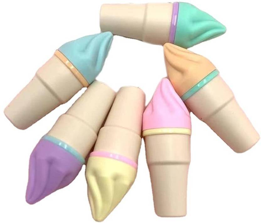 BRIZEM Ice-cream Designer Highlighter Fine Grip Marker (Pack of 6 pcs)