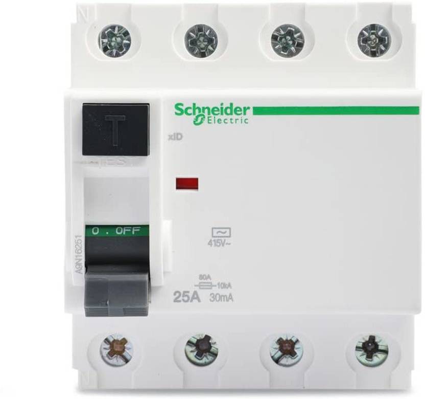 Schneider Electric A9N16251 Acti 9 RCCB xID 4P 25A 30mA AC-type MCB ...