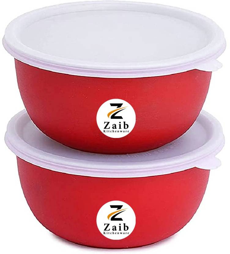 Zaib Steel Storage Bowl Stainless Steel Microwave Safe Euro Mixing
