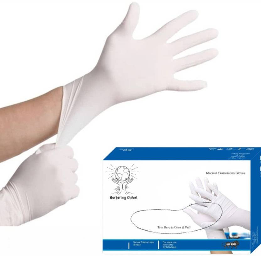 DM India Latex Surgical Gloves Medium Size CE, GMP & ISO Certified