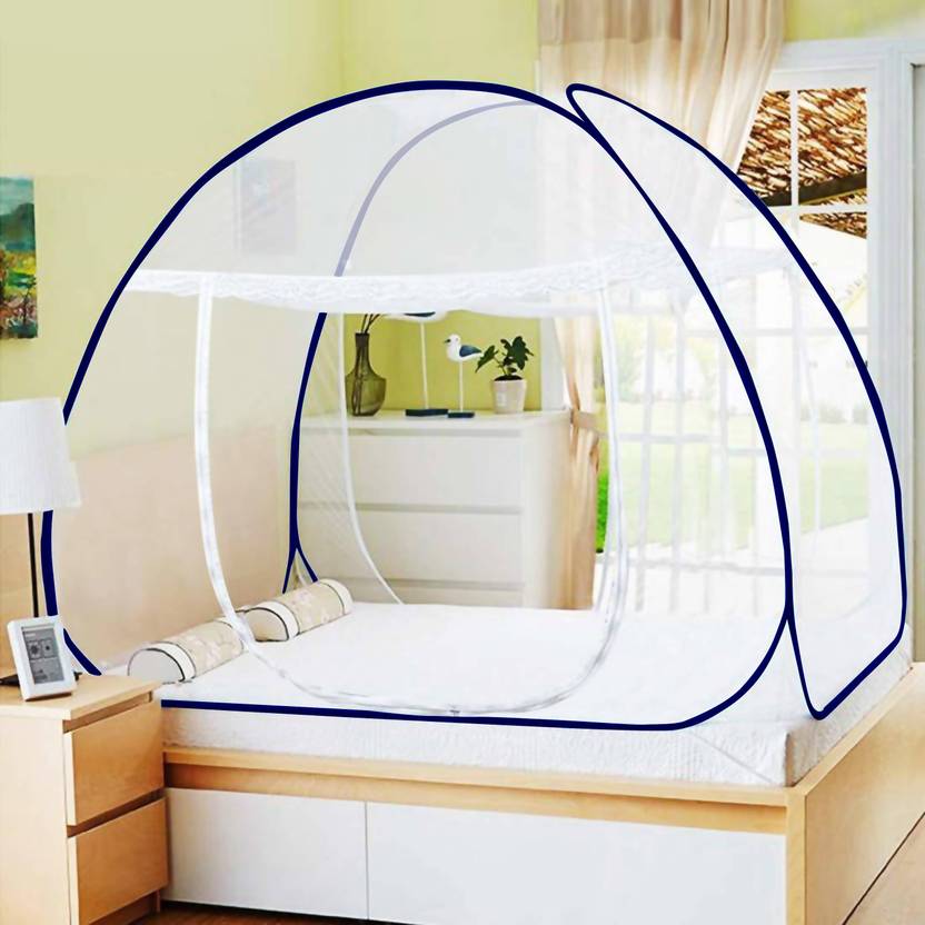 ANIRUDHA Mosquito Net For Double Bed & King Size Bed Polyester Washable Adults Mosquito Net